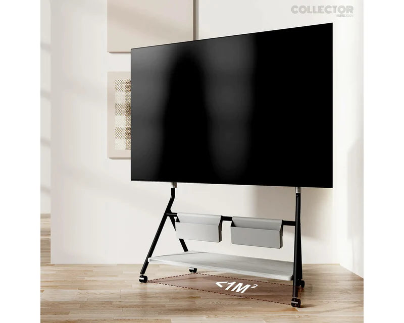 Floor TV Stand Portable Storage Collector Series 65-88 Inch - Black