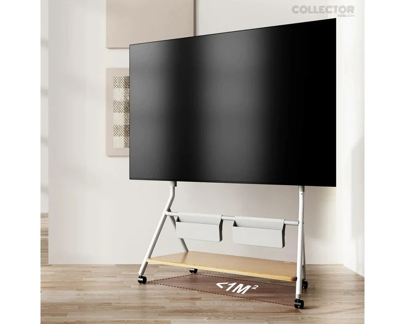 Floor TV Stand Portable Storage Collector Series 65-88 Inch -White