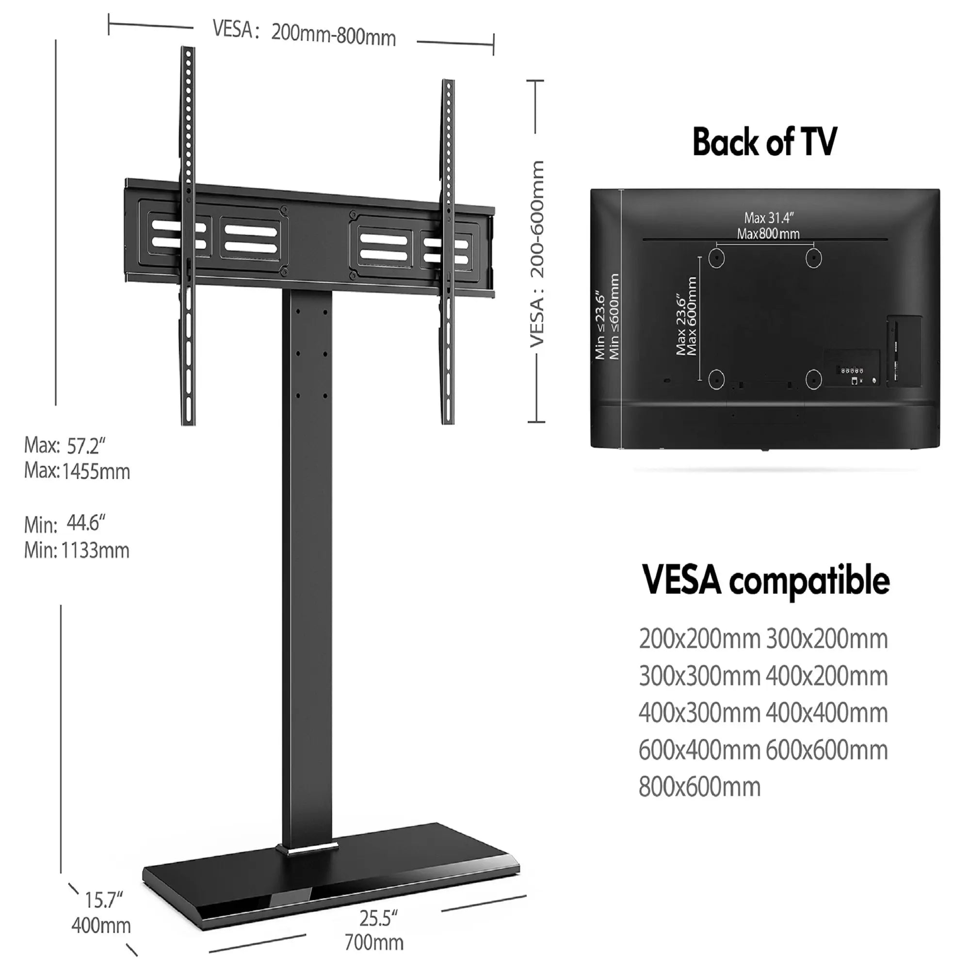 Iron Base Large Swivel TV Stand S Series 50-80 Inch