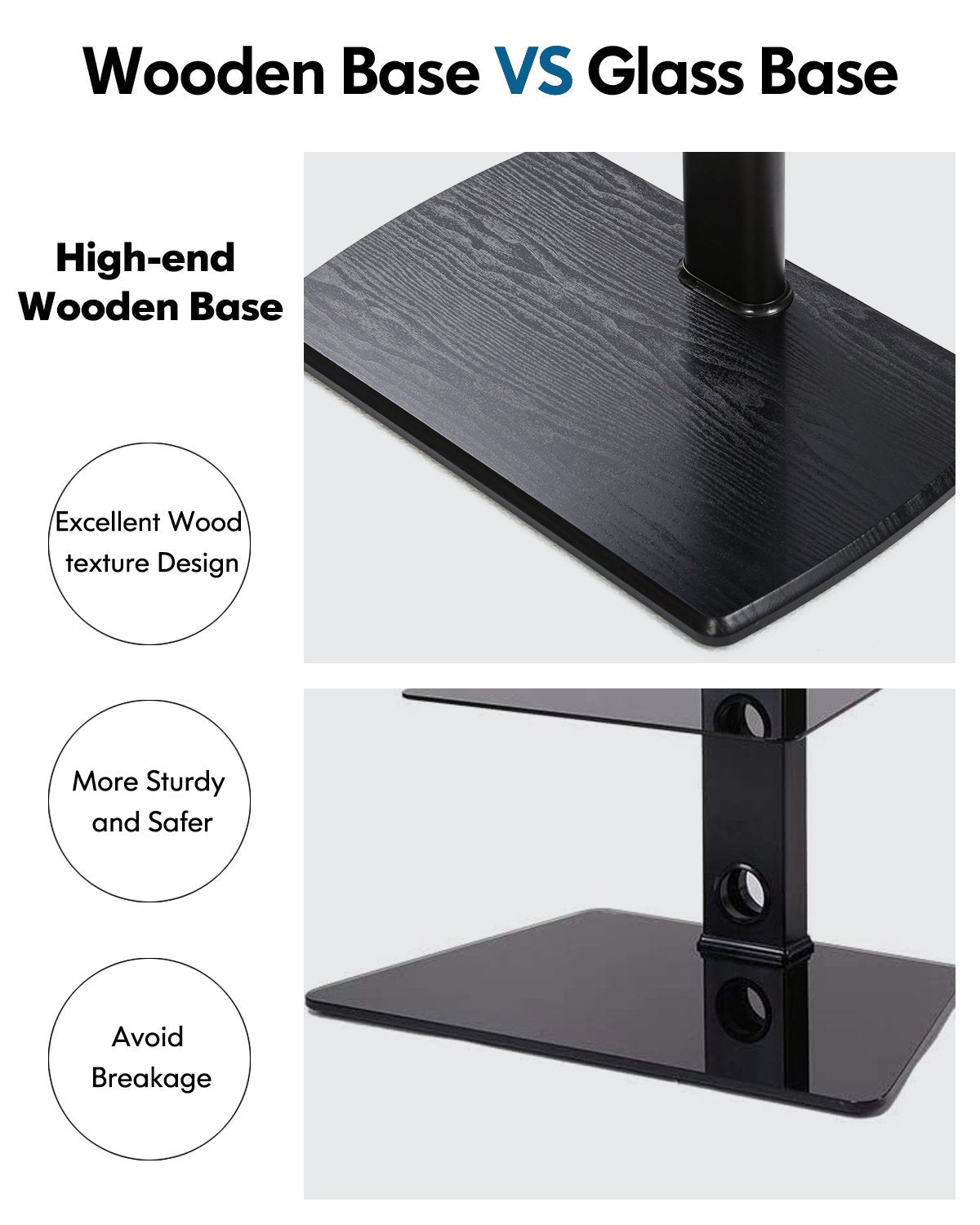 Wooden Base Floor TV Stand E Series 32-65 Inch