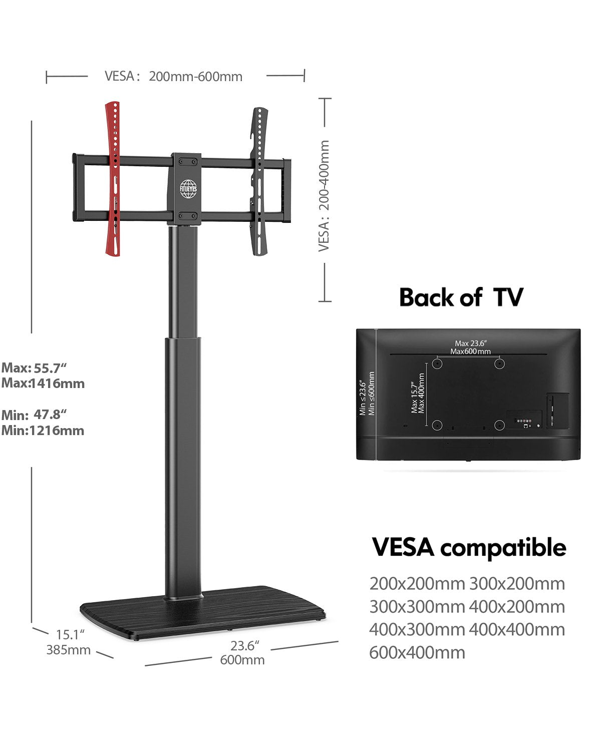 Wooden Base Floor TV Stand E Series 32-65 Inch