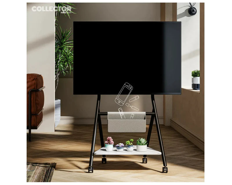 Floor TV Stand Portable Storage Collector Series 46-65 Inch -Black