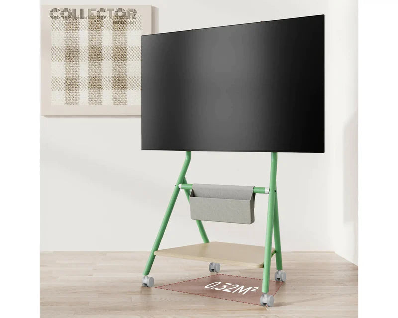 Floor TV Stand Portable Storage Collector Series 46-65 Inch - Mint Green