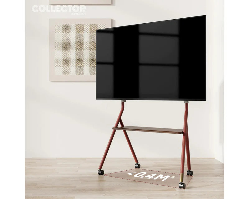 Floor TV Stand large Storage Collector Series 55-78 Inch - Maroon