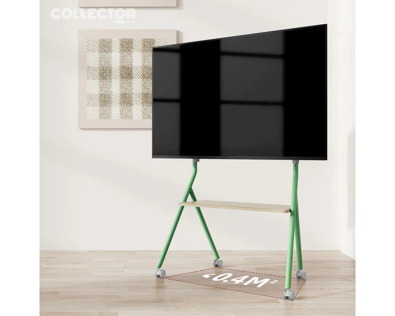 Floor TV Stand large Storage Collector Series 55-78 Inch - Mint Green