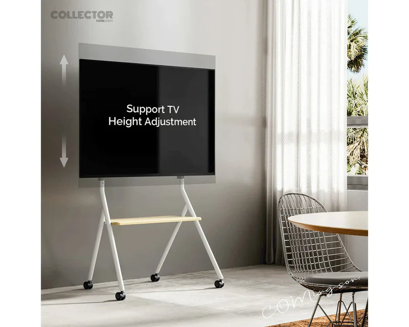 Floor TV Stand large Storage Collector Series 55-78 Inch -White