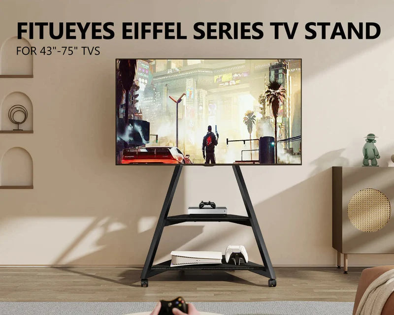 Floor TV Stand Eiffel Series 43-75 Inch - Black